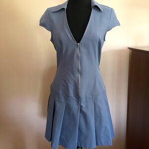 Zara Zip-up Mini-dress with Pleated Skirt